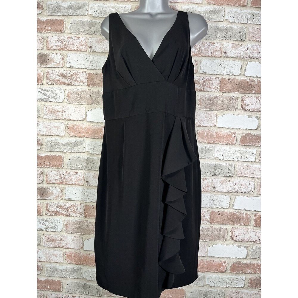 Lauren Ralph Lauren‎ Ladies's Black Cascade Ruffle Pencil Dress Sz 10